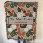 Personalized Woven Blanket — Custom Name Floral Tapestry Throw