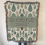 Personalized Family Earthy Heirloom Woven Blanket Throw