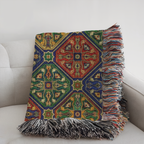 Moroccan Zellige Tapestry Woven Blanket