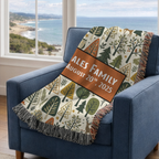 Personalized Family Animal Forest Woven Blanket