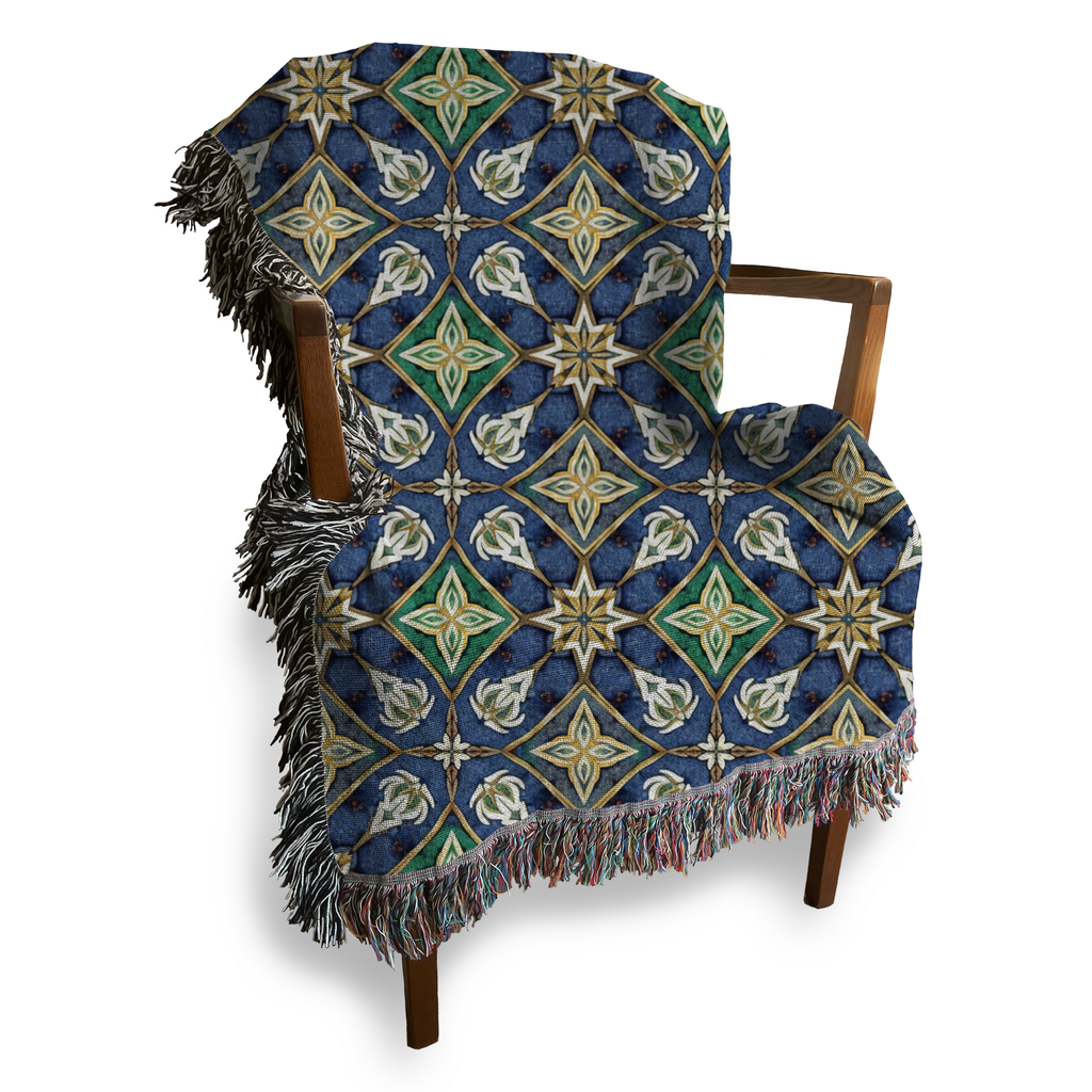 Artisan Geometric Tapestry Woven Blanket