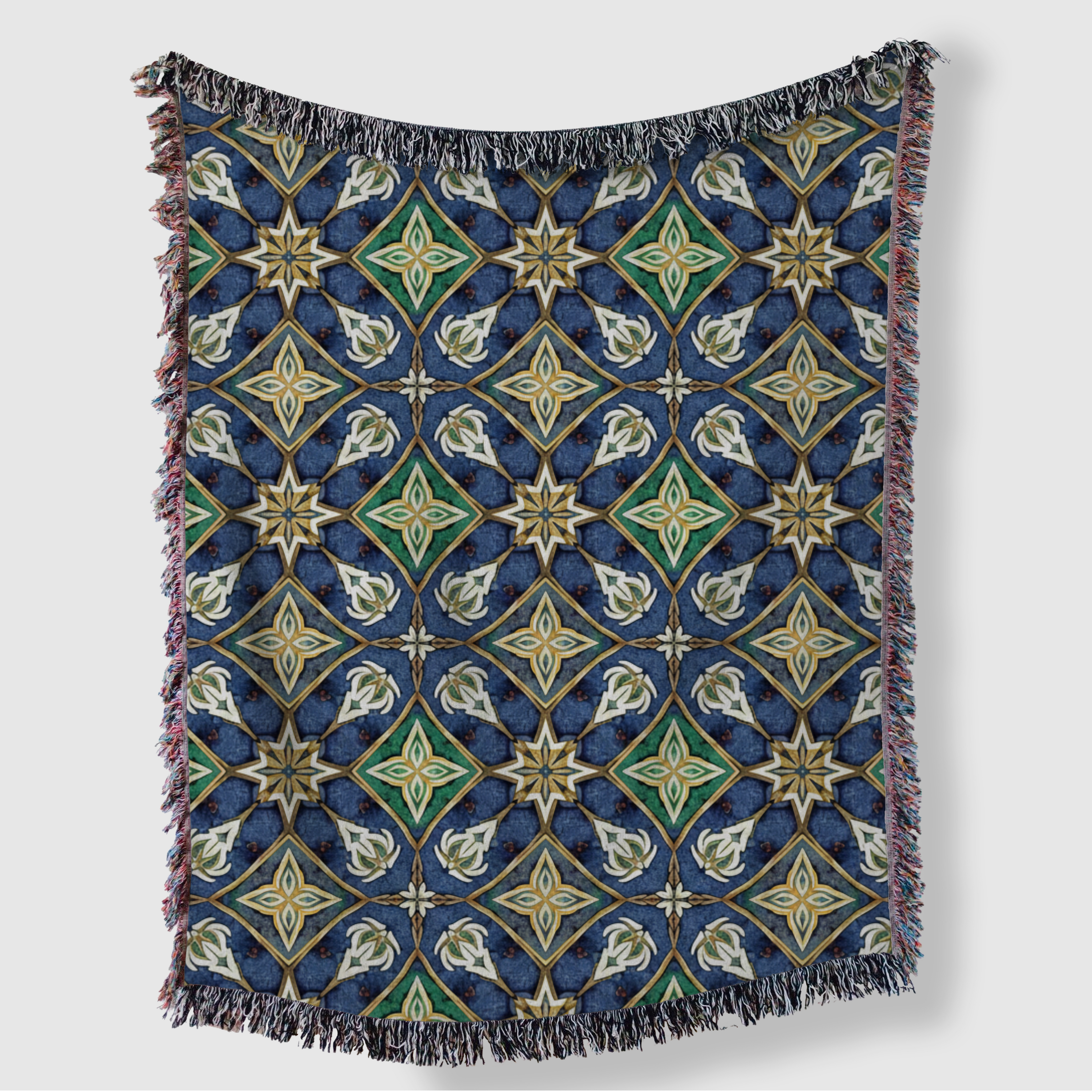 Artisan Geometric Tapestry Woven Blanket