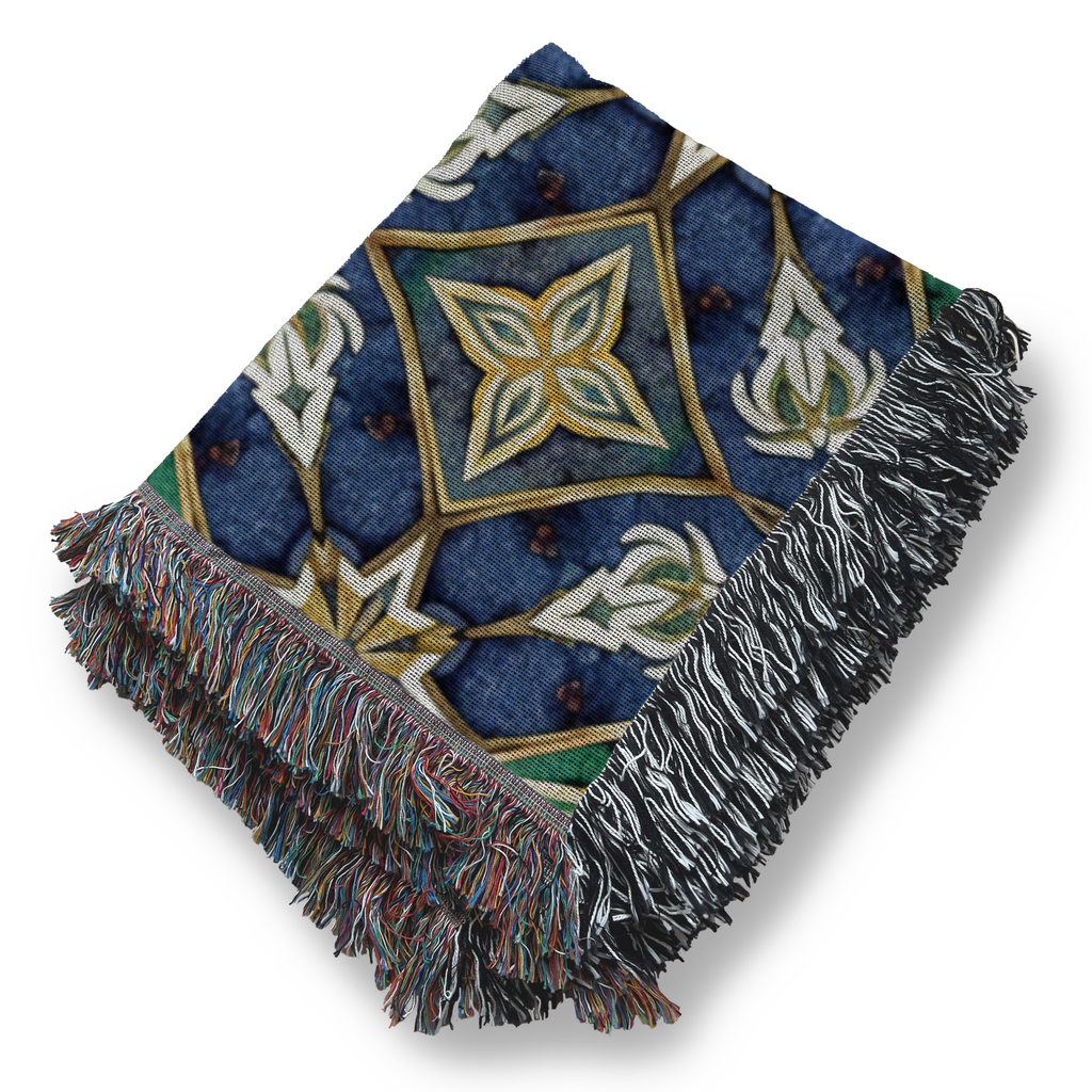Artisan Geometric Tapestry Woven Blanket