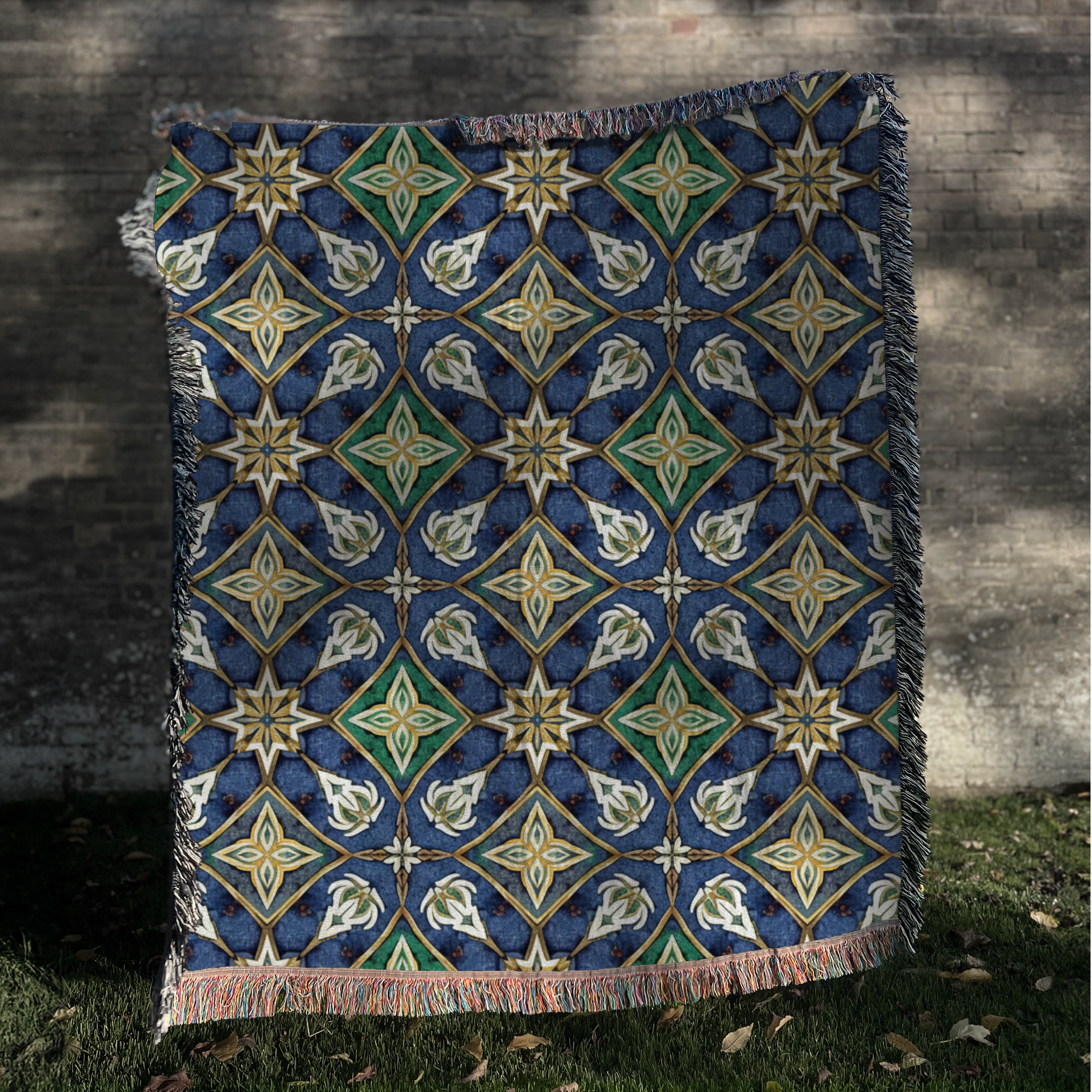 Artisan Geometric Tapestry Woven Blanket