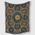 Turkish Geometric Pattern Tapestry Woven Blanket