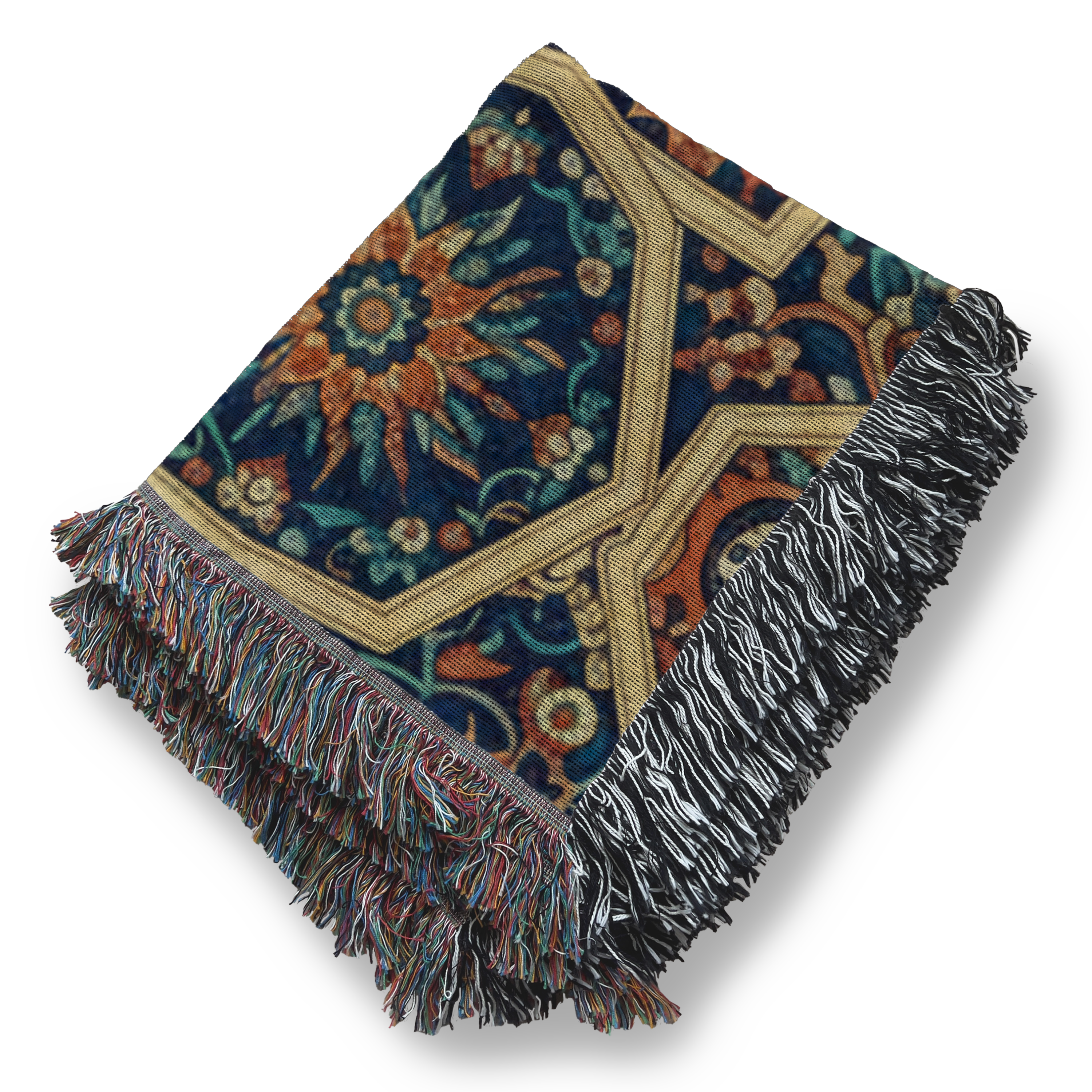 Turkish Geometric Pattern Tapestry Woven Blanket