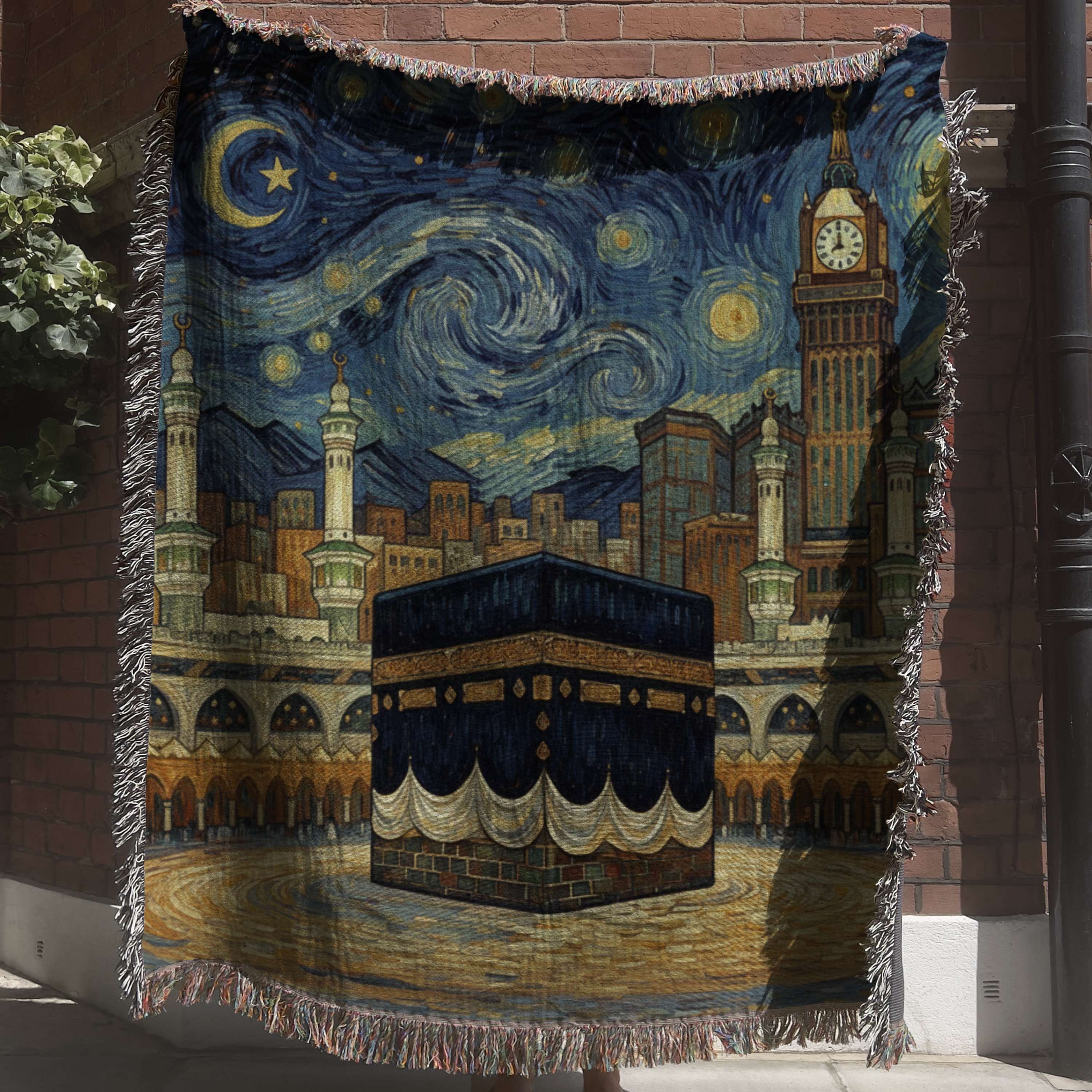 Celestial Makkah Tapestry Woven Blanket
