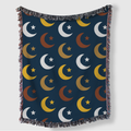 Crescent Moon Pattern Tapestry Woven Blanket