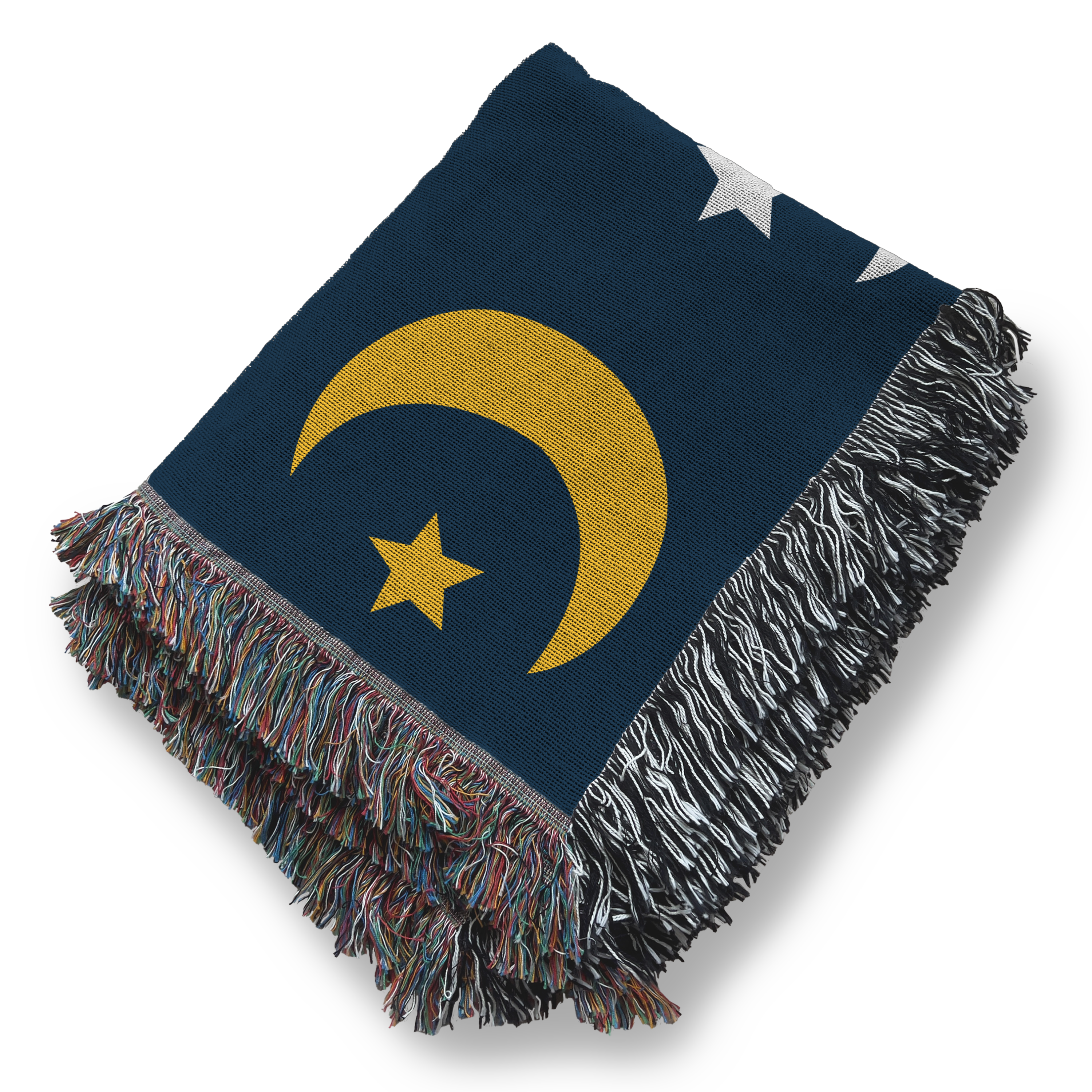 Crescent Moon Pattern Tapestry Woven Blanket