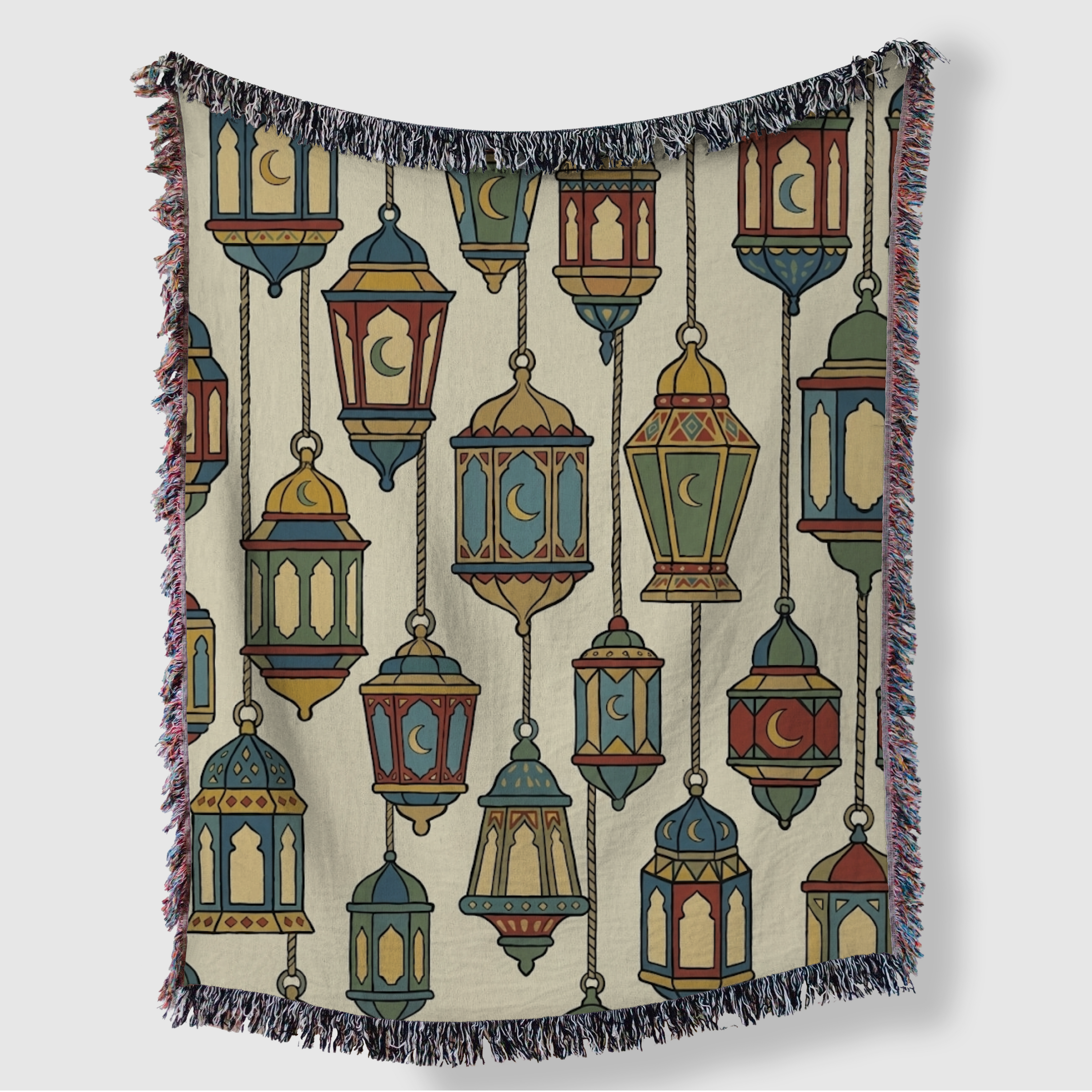 Moroccan Lantern Tapestry Woven Blanket