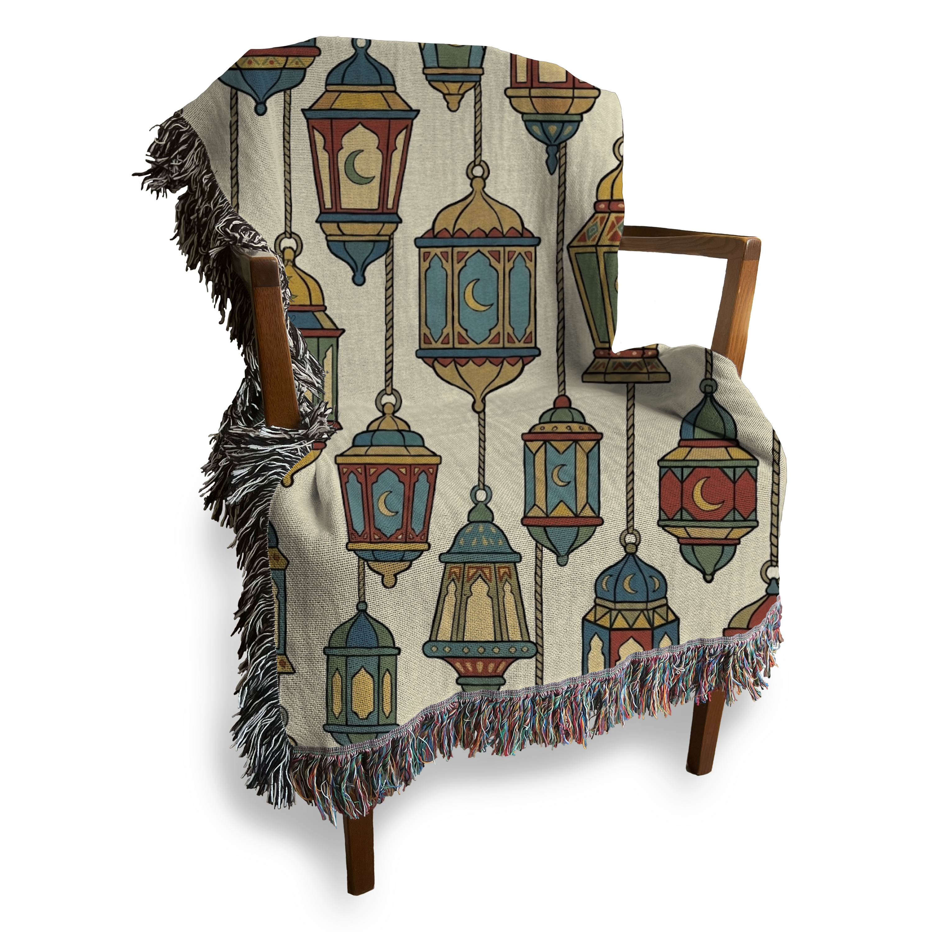 Moroccan Lantern Tapestry Woven Blanket