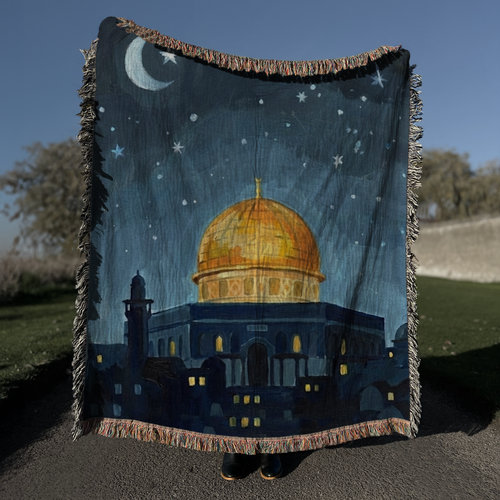 Dome of the Rock Mosque Tapestry Woven Blanket