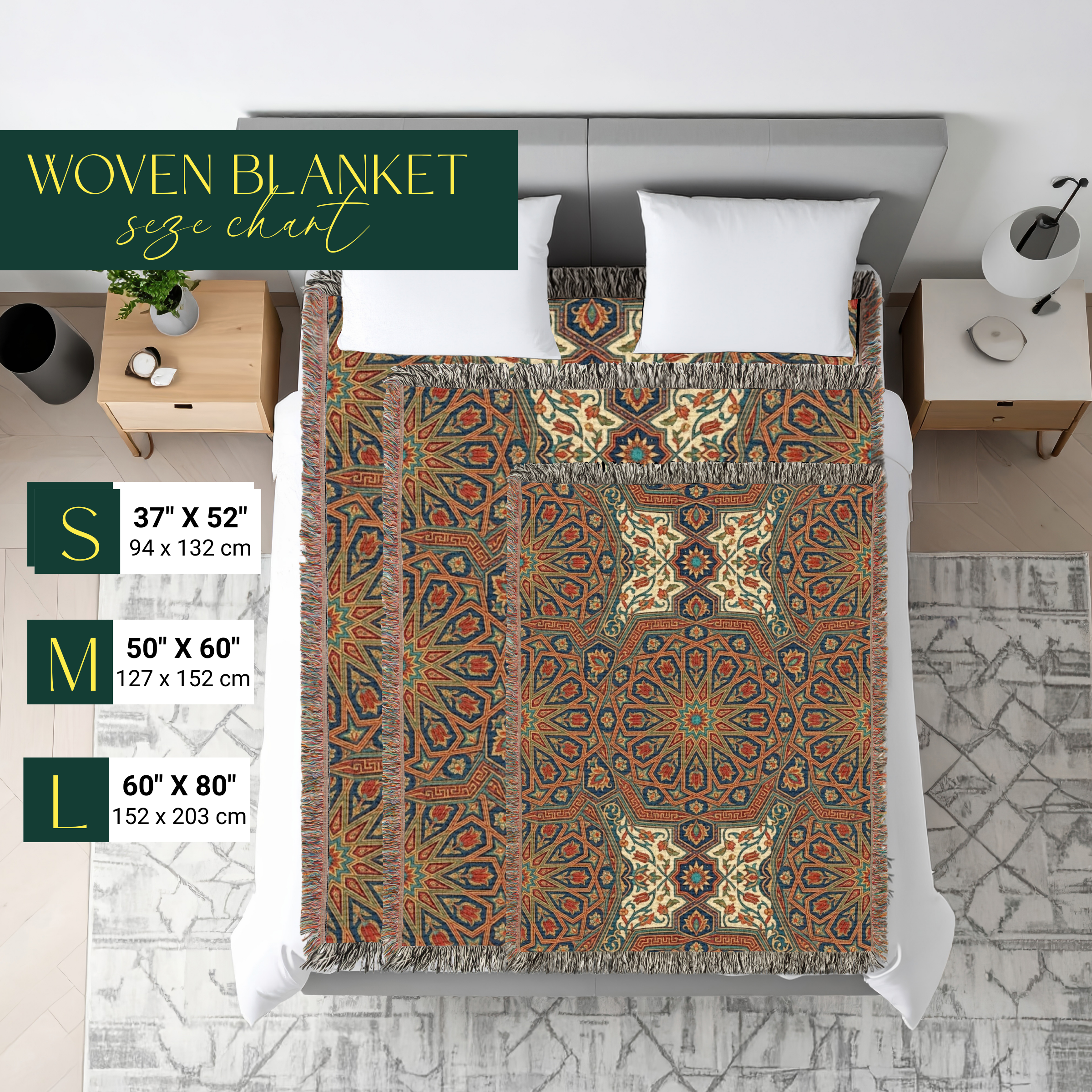 Iznik Bloom Tapestry Woven Blanket