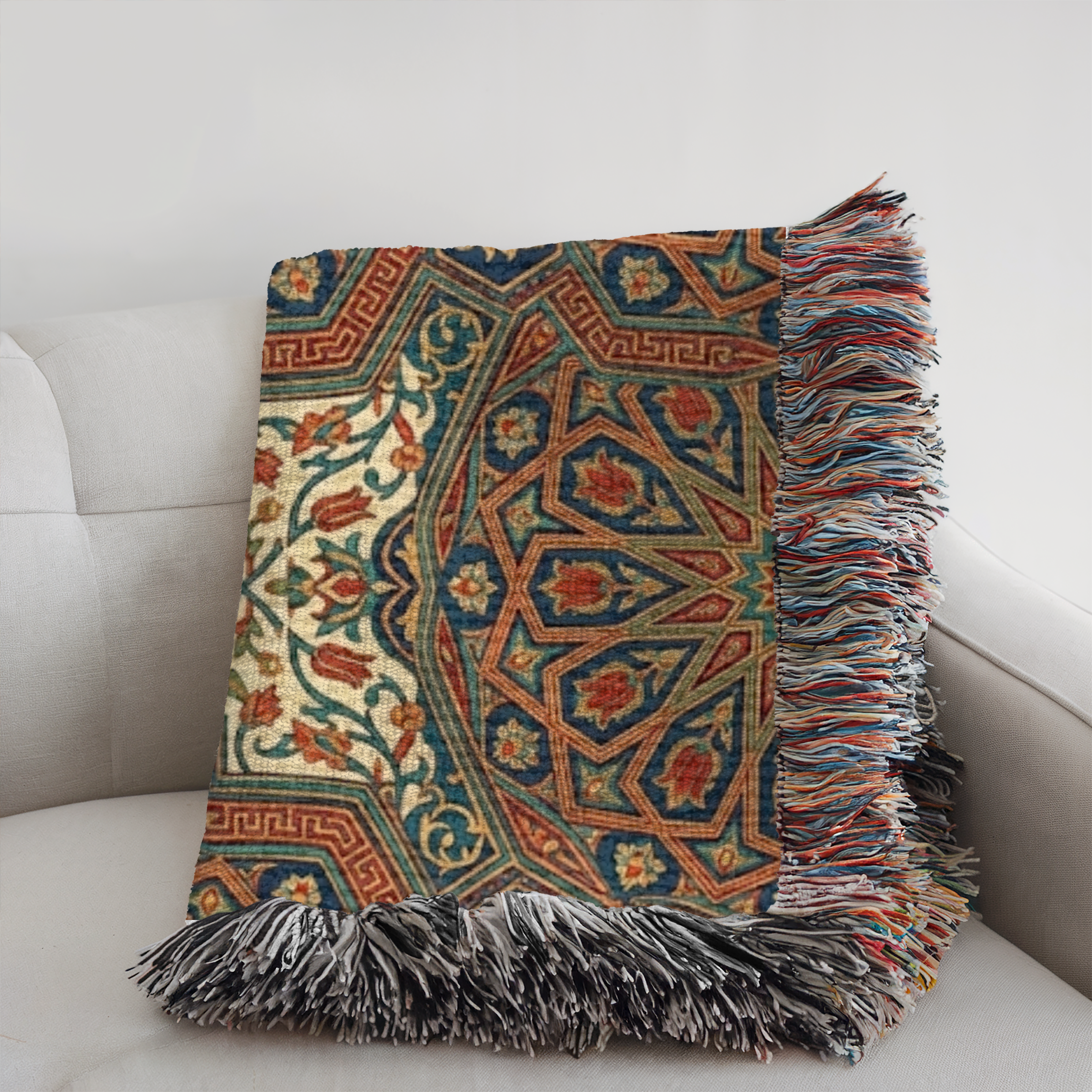 Iznik Bloom Tapestry Woven Blanket