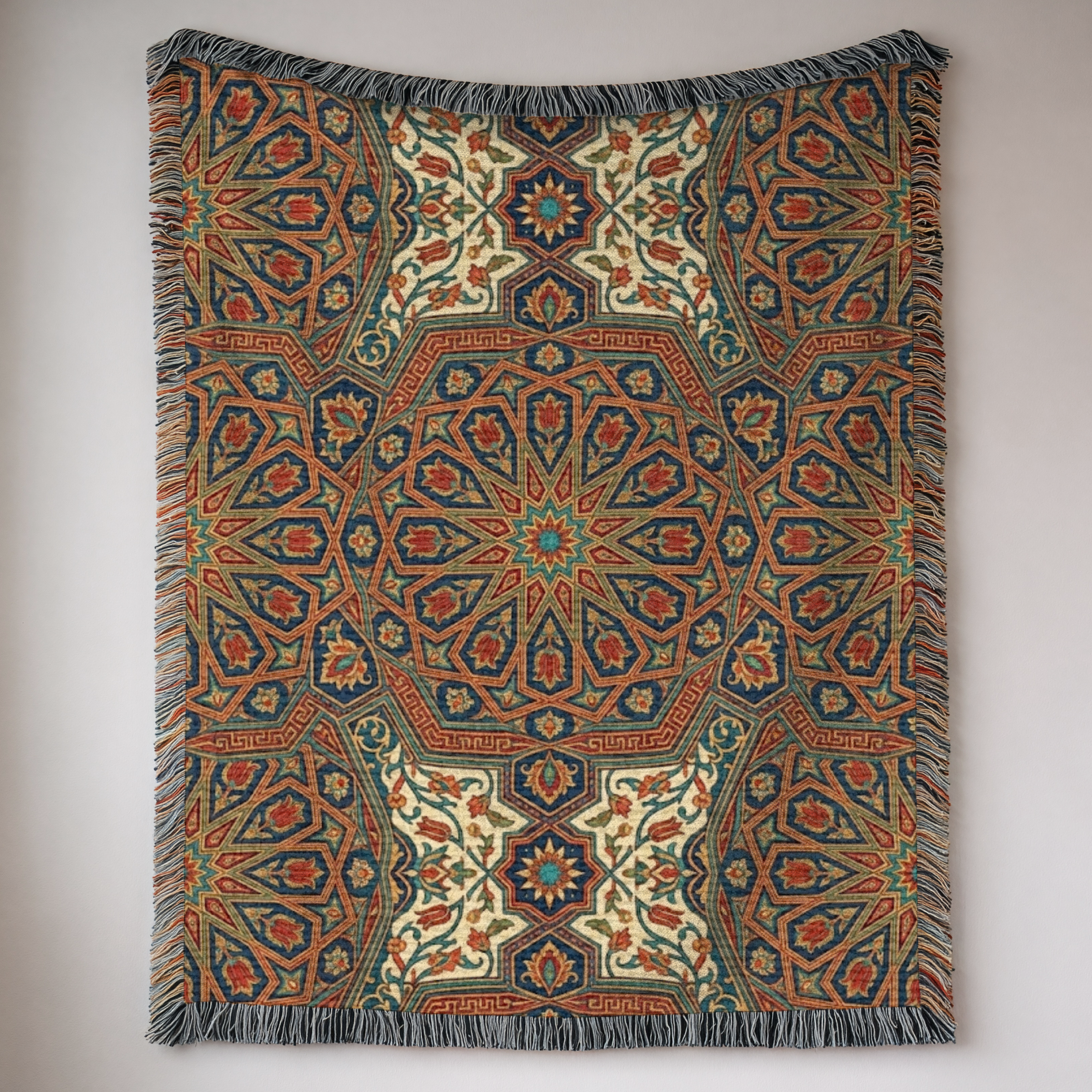 Iznik Bloom Tapestry Woven Blanket