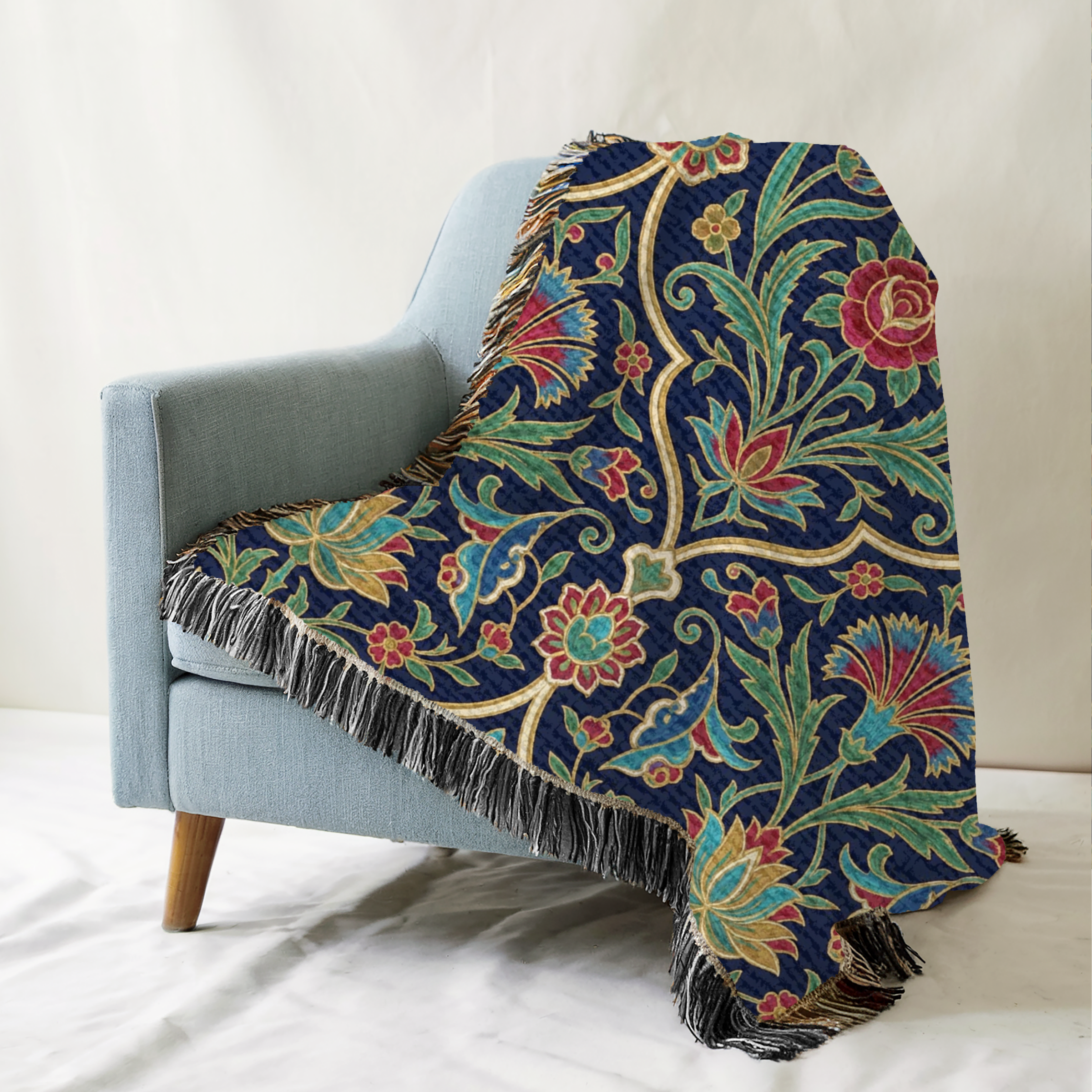 The Ottoman Medallion Tapestry Woven Blanket