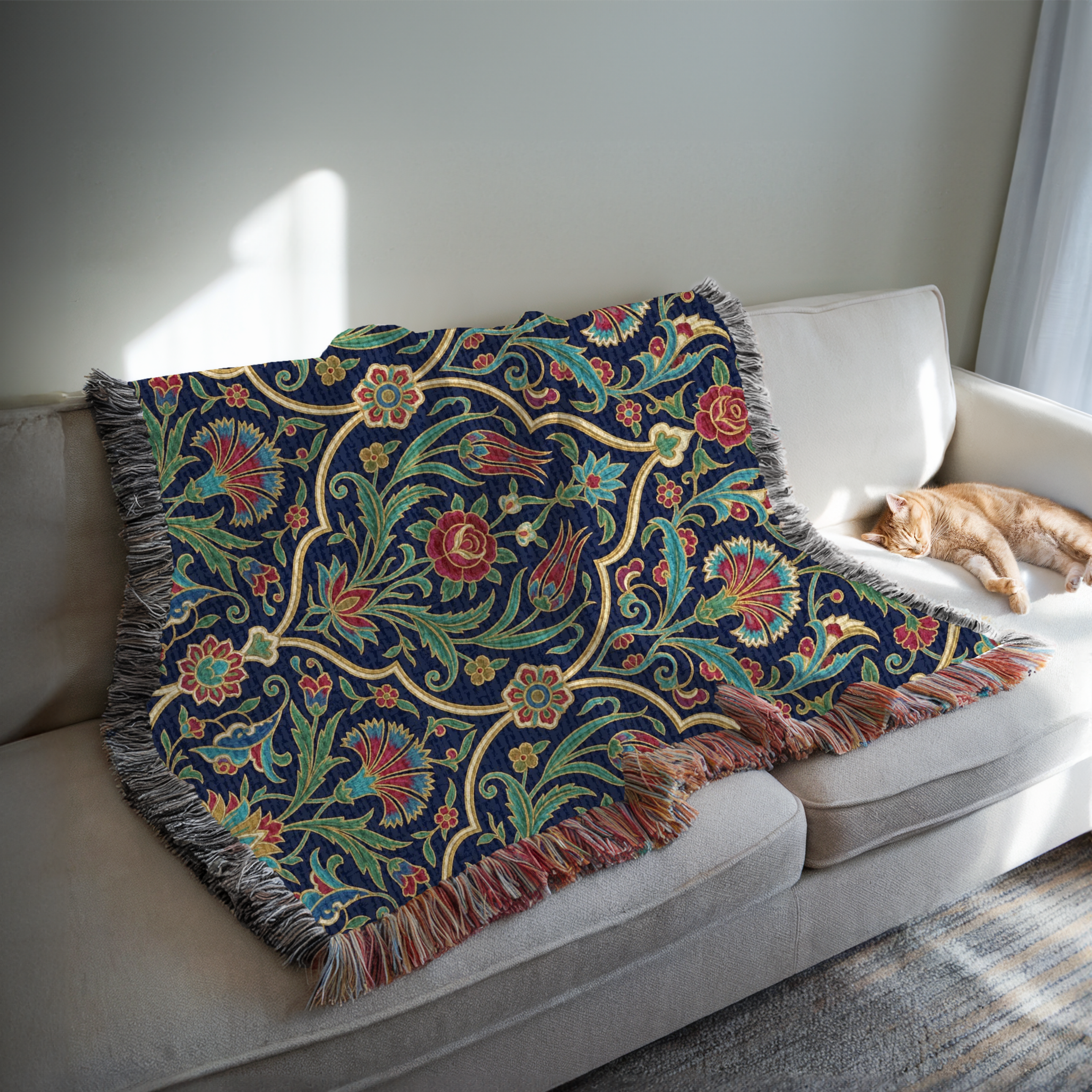 The Ottoman Medallion Tapestry Woven Blanket