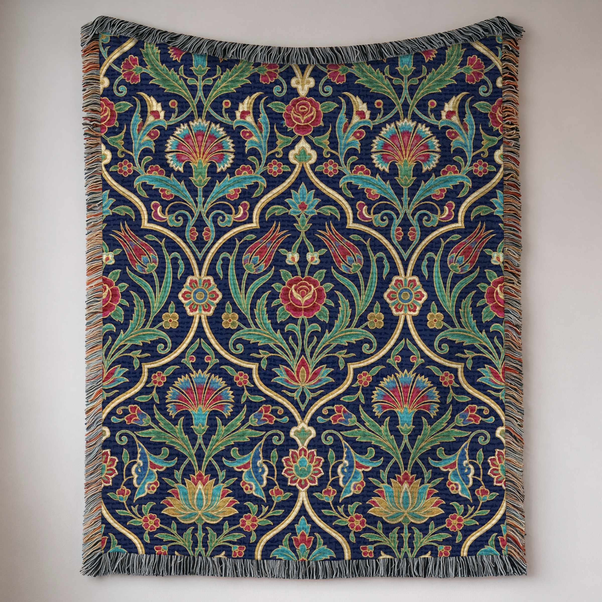 The Ottoman Medallion Tapestry Woven Blanket