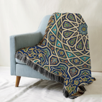 Moroccan Mosaic Tapestry Woven Blanket