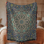 Moroccan Mosaic Tapestry Woven Blanket
