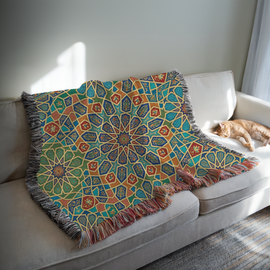 Moroccan Starburst Tapestry Woven Blanket