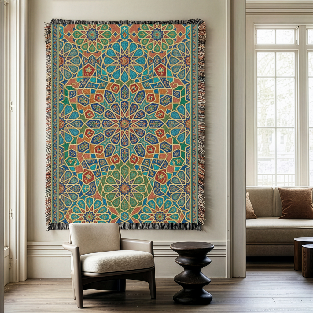 Moroccan Starburst Tapestry Woven Blanket