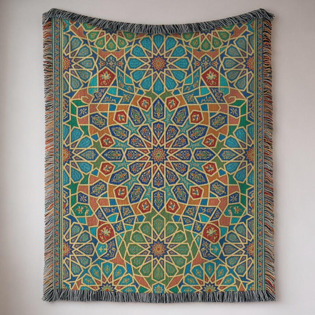 Moroccan Starburst Tapestry Woven Blanket