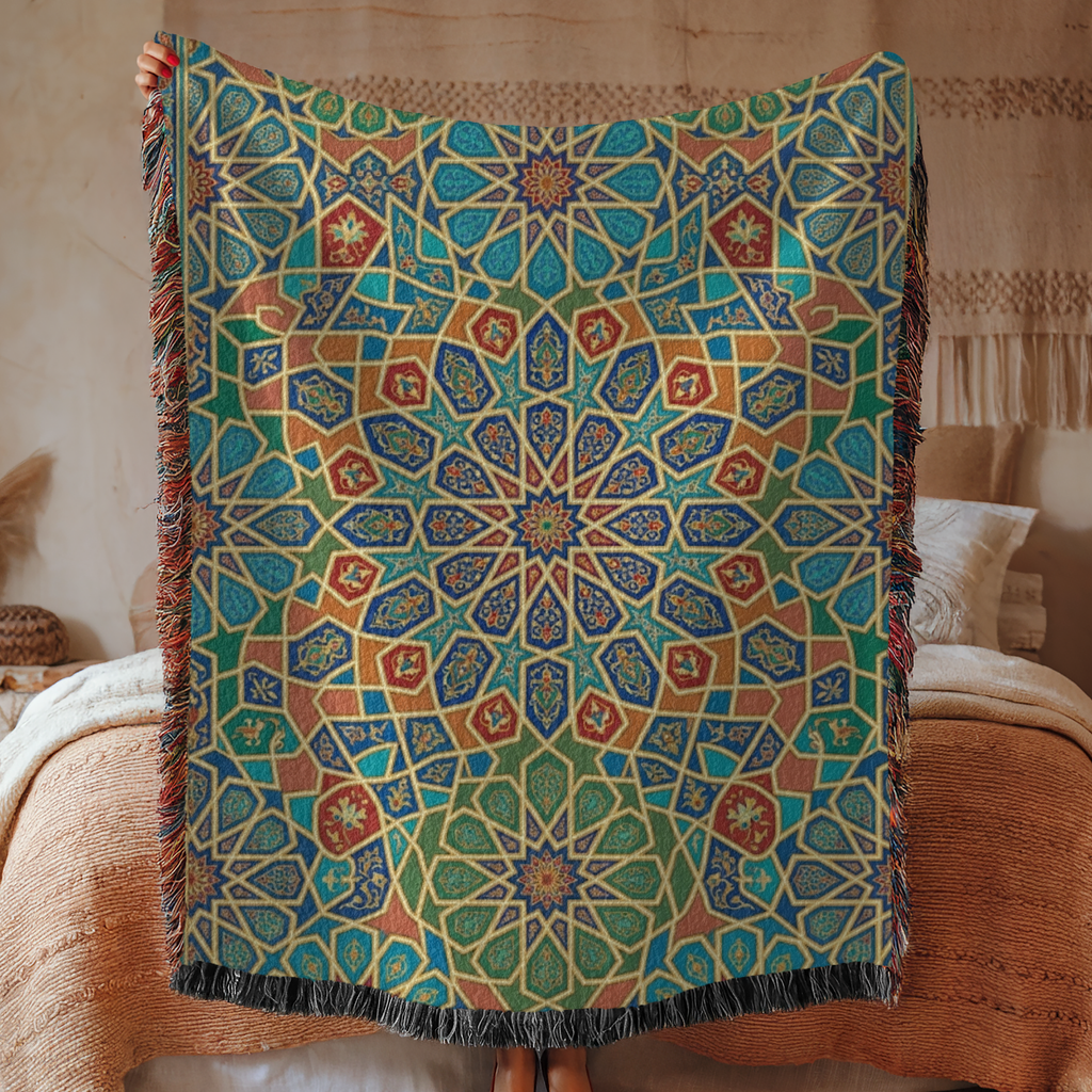 Moroccan Starburst Tapestry Woven Blanket