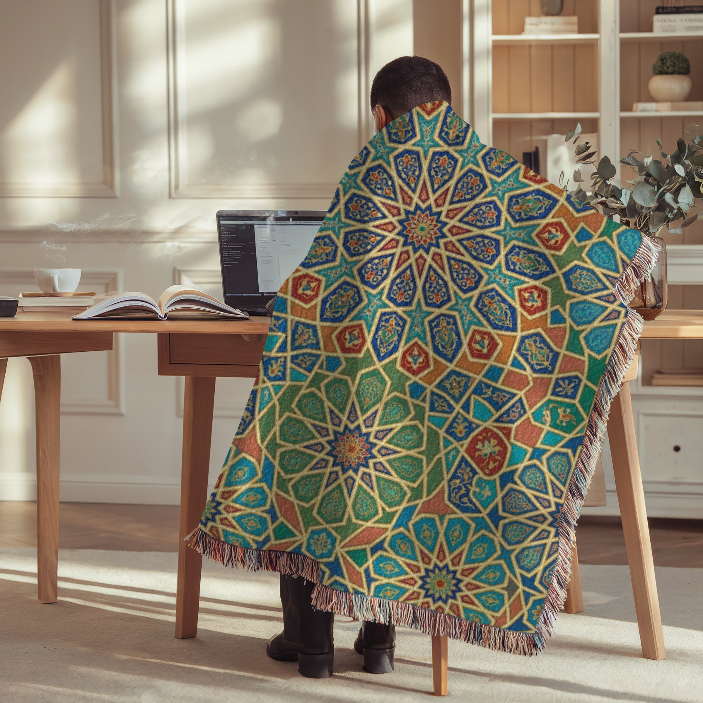 Moroccan Starburst Tapestry Woven Blanket
