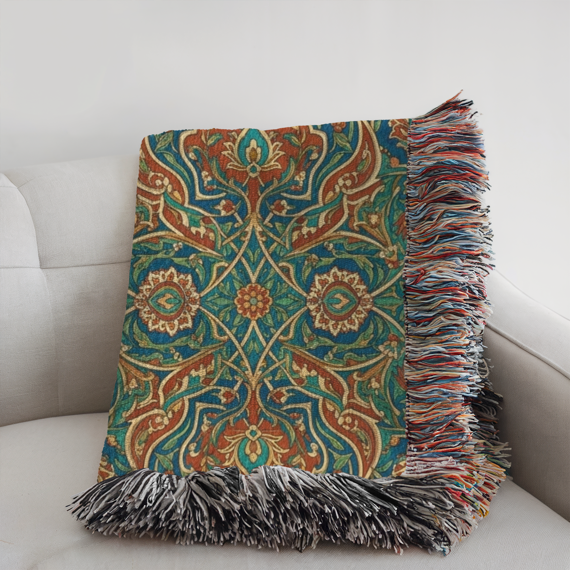 Persian Garden Heritage Woven Throw Blanket