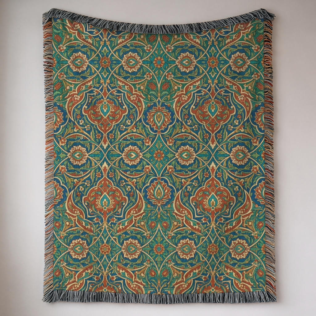 Persian Garden Heritage Woven Throw Blanket