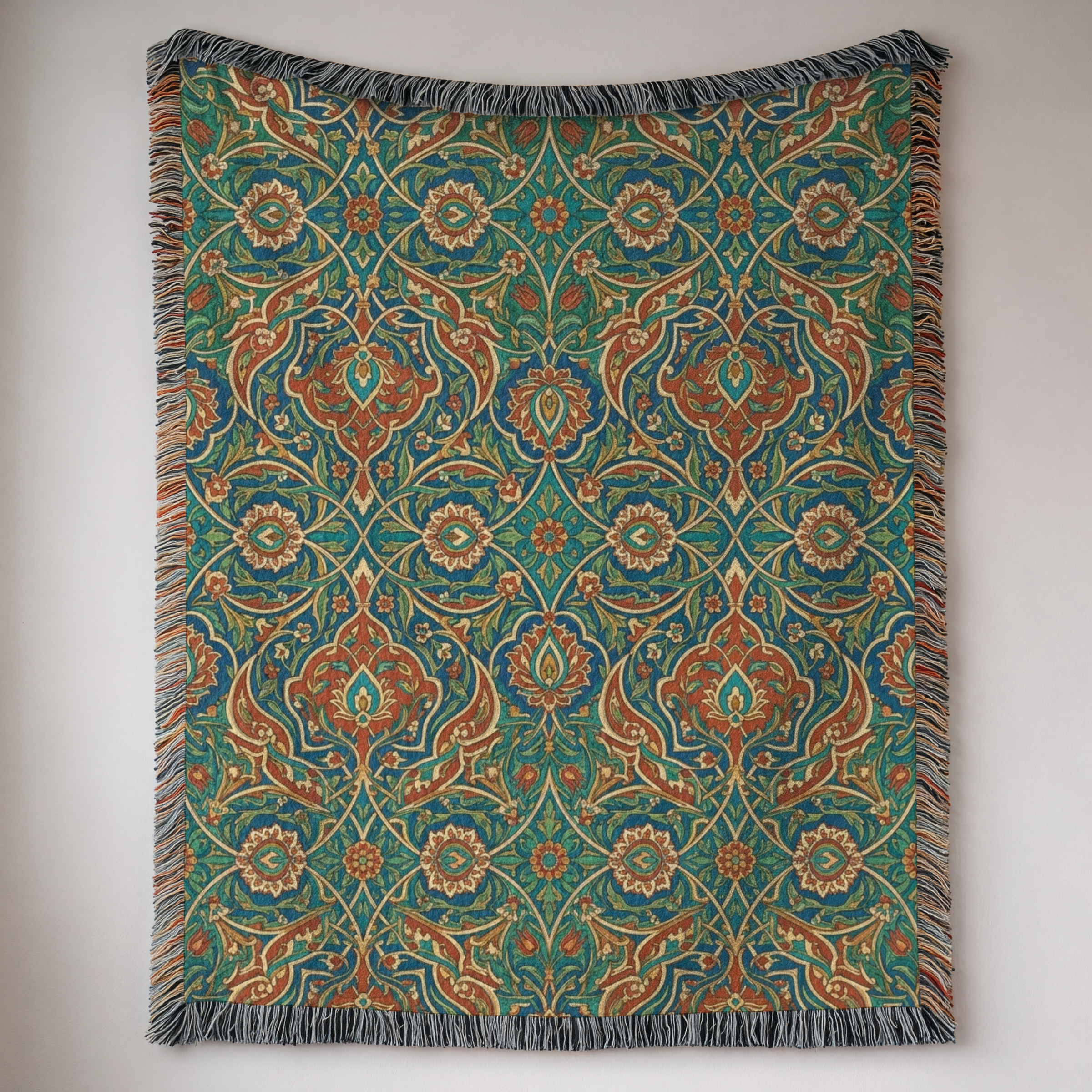 Persian Garden Heritage Woven Throw Blanket