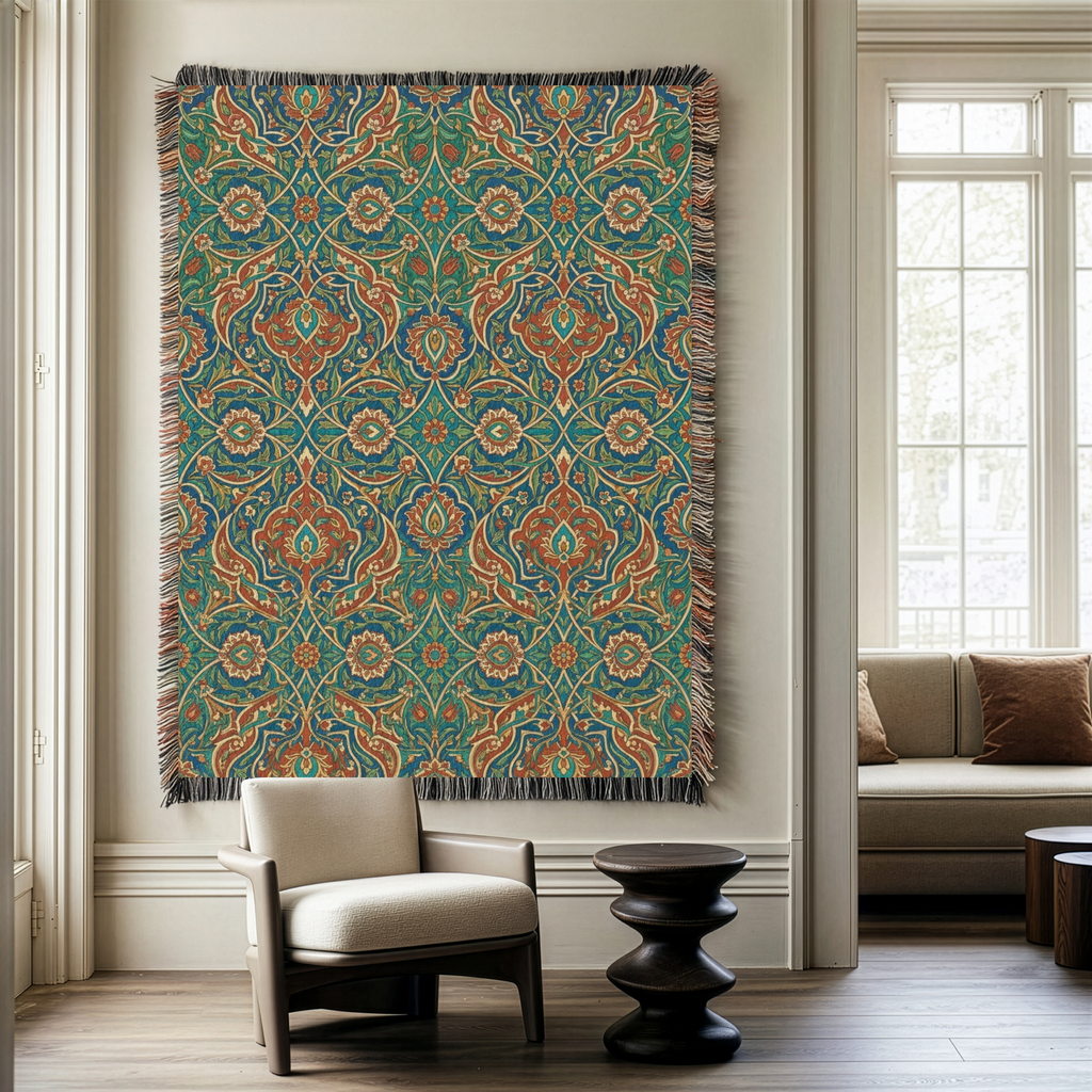 Persian Garden Heritage Woven Throw Blanket