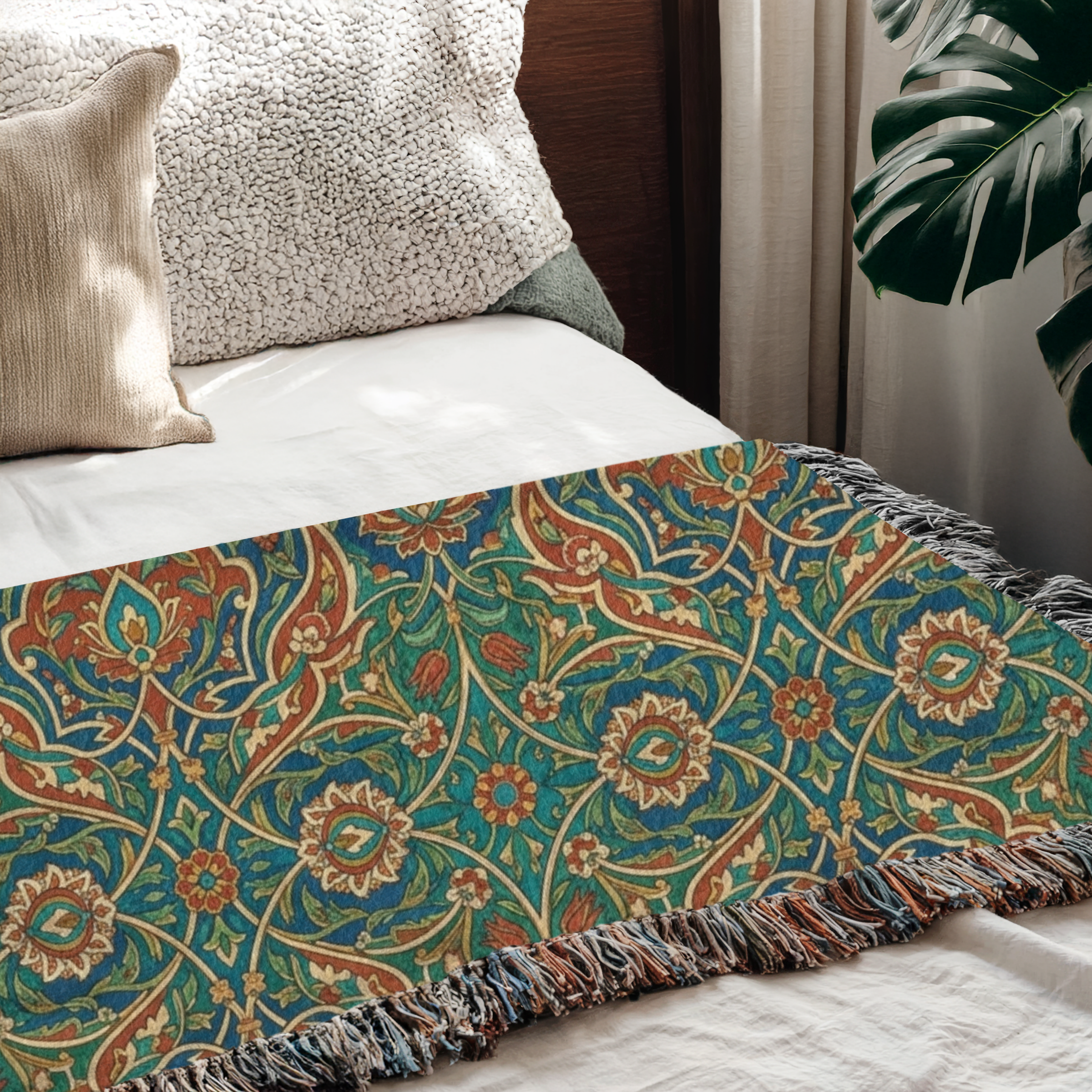 Persian Garden Heritage Woven Throw Blanket