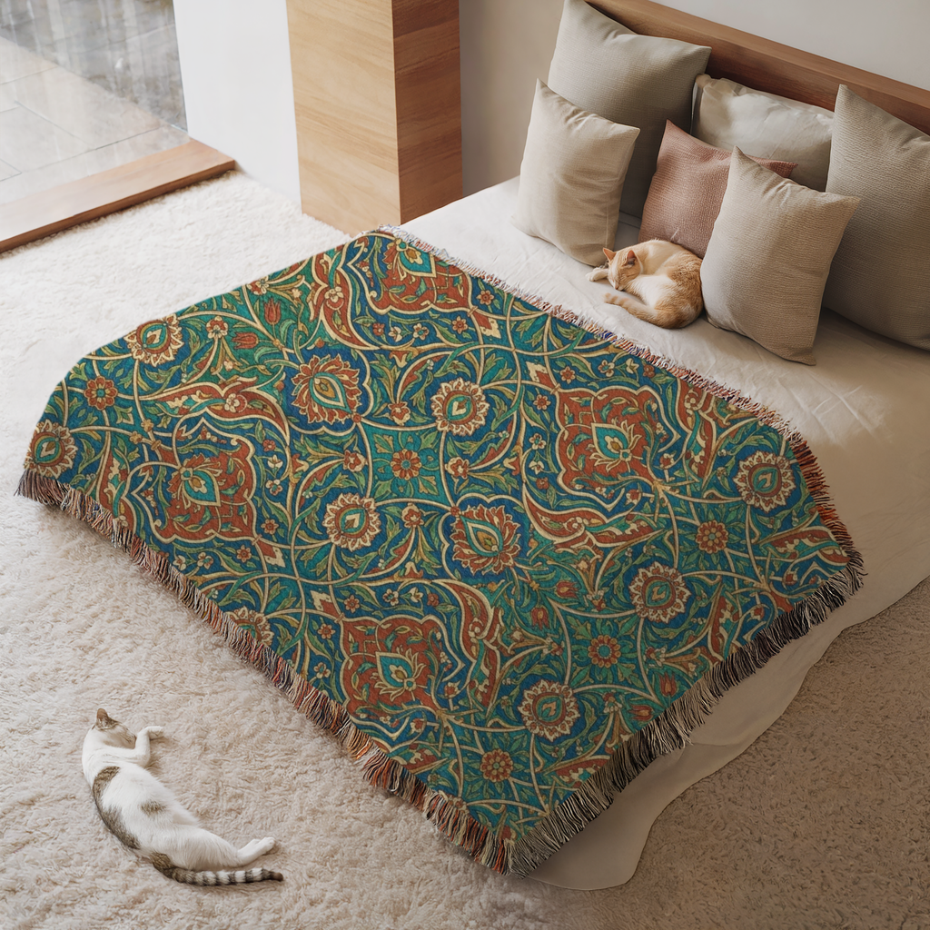 Persian Garden Heritage Woven Throw Blanket
