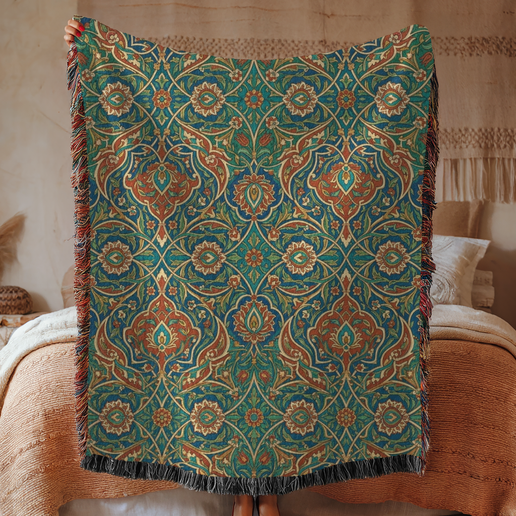 Persian Garden Heritage Woven Throw Blanket