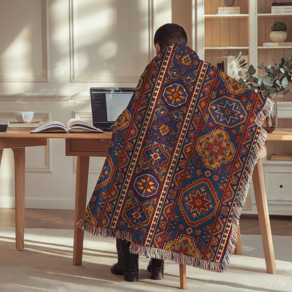 Persian Heritage Woven Blanket Throw