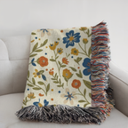 Personalized Wildflower Accent Woven Blanket Throw