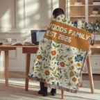 Personalized Wildflower Accent Woven Blanket Throw