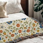 Personalized Wildflower Accent Woven Blanket Throw