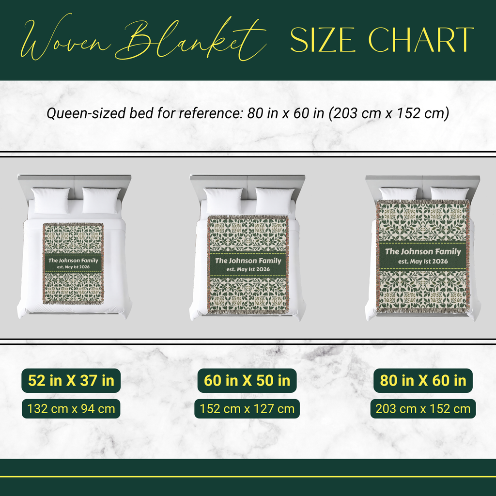 Personalized Botanical Garden Woven Blanket Throw