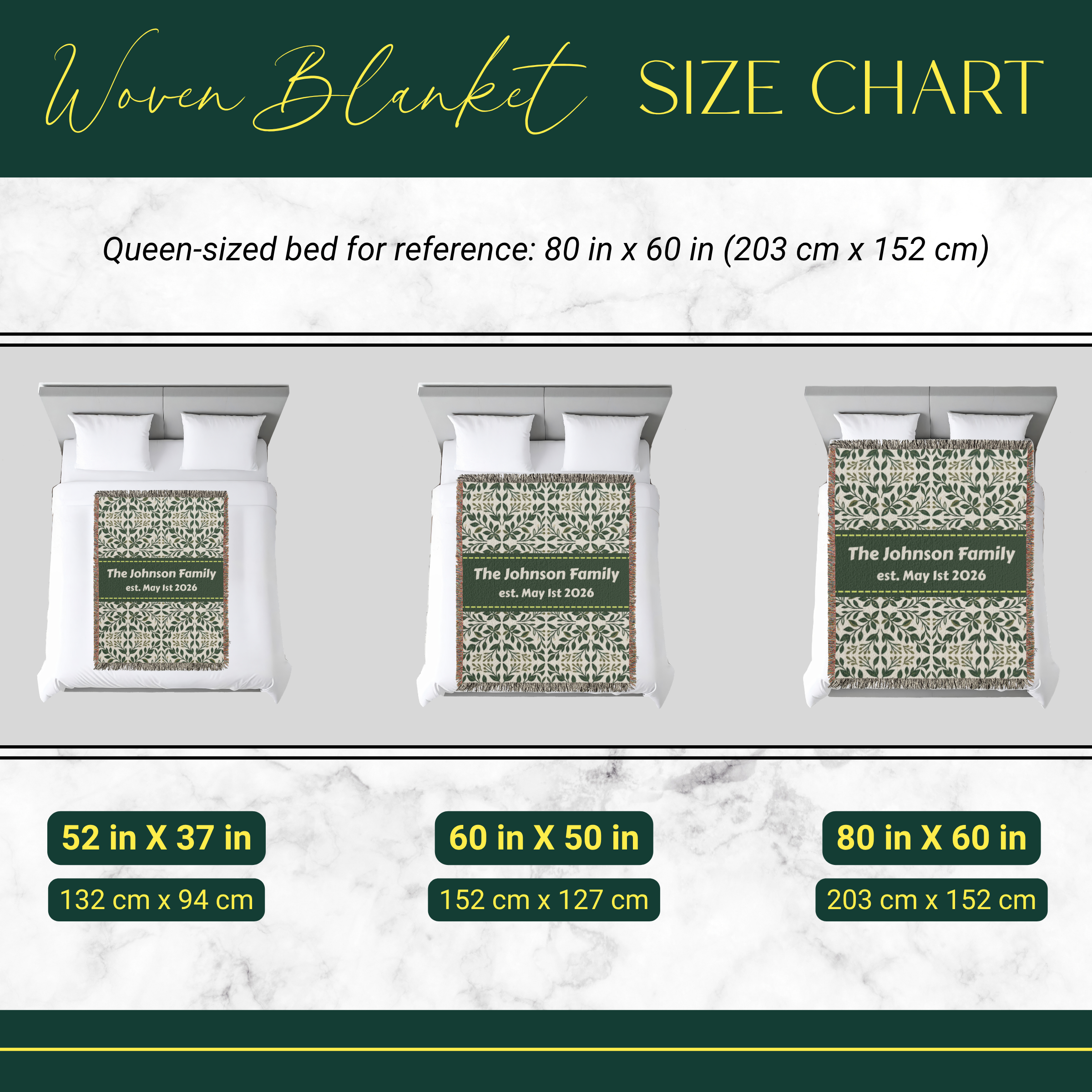 Personalized Botanical Garden Woven Blanket Throw