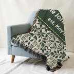 Personalized Botanical Garden Woven Blanket Throw