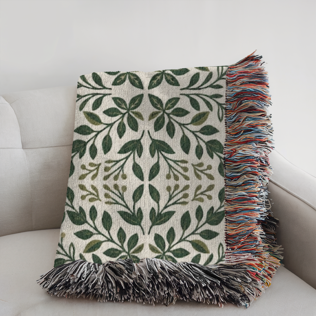 Personalized Botanical Garden Woven Blanket Throw
