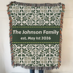 Personalized Botanical Garden Woven Blanket Throw