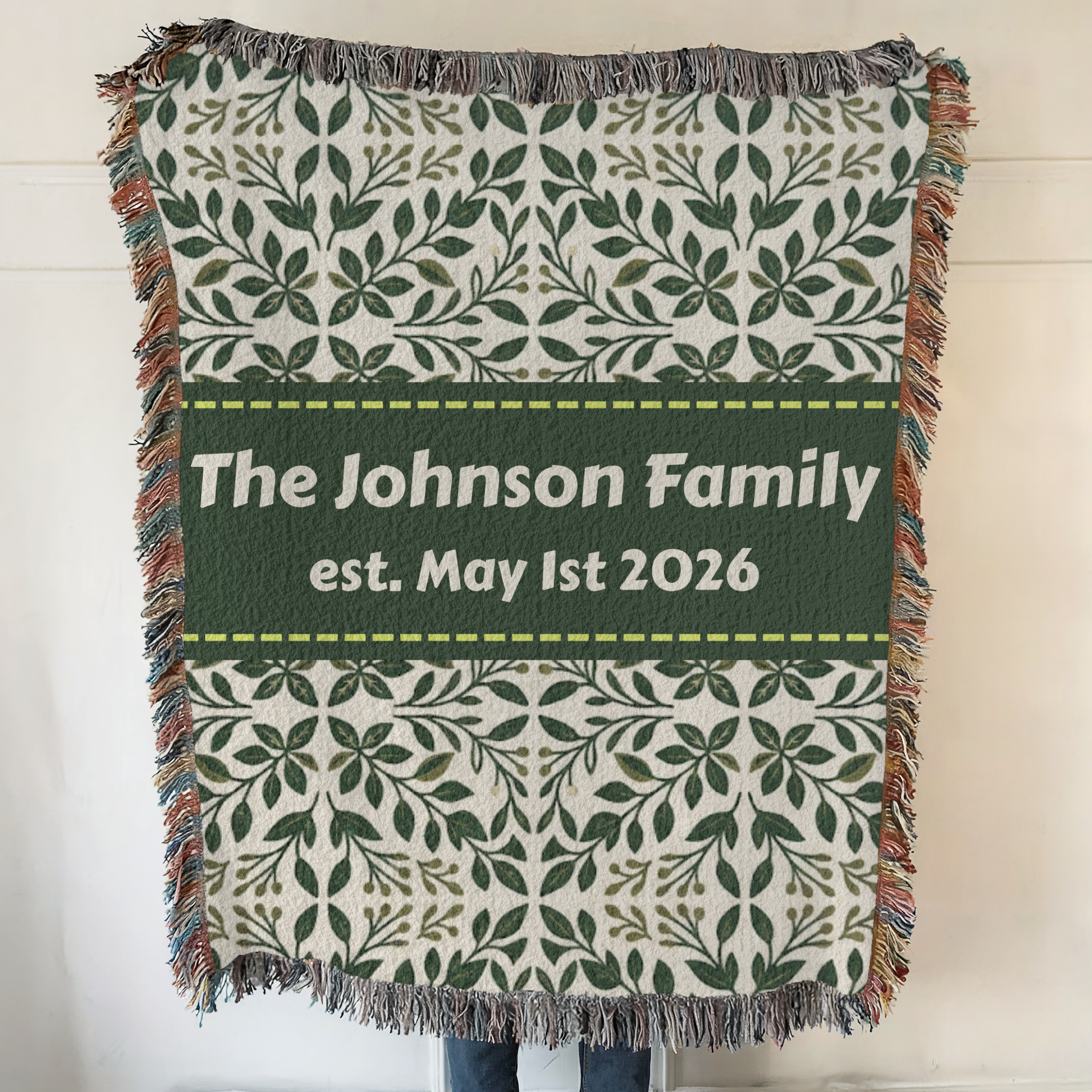 Personalized Botanical Garden Woven Blanket Throw