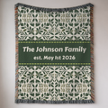 Personalized Botanical Garden Woven Blanket Throw