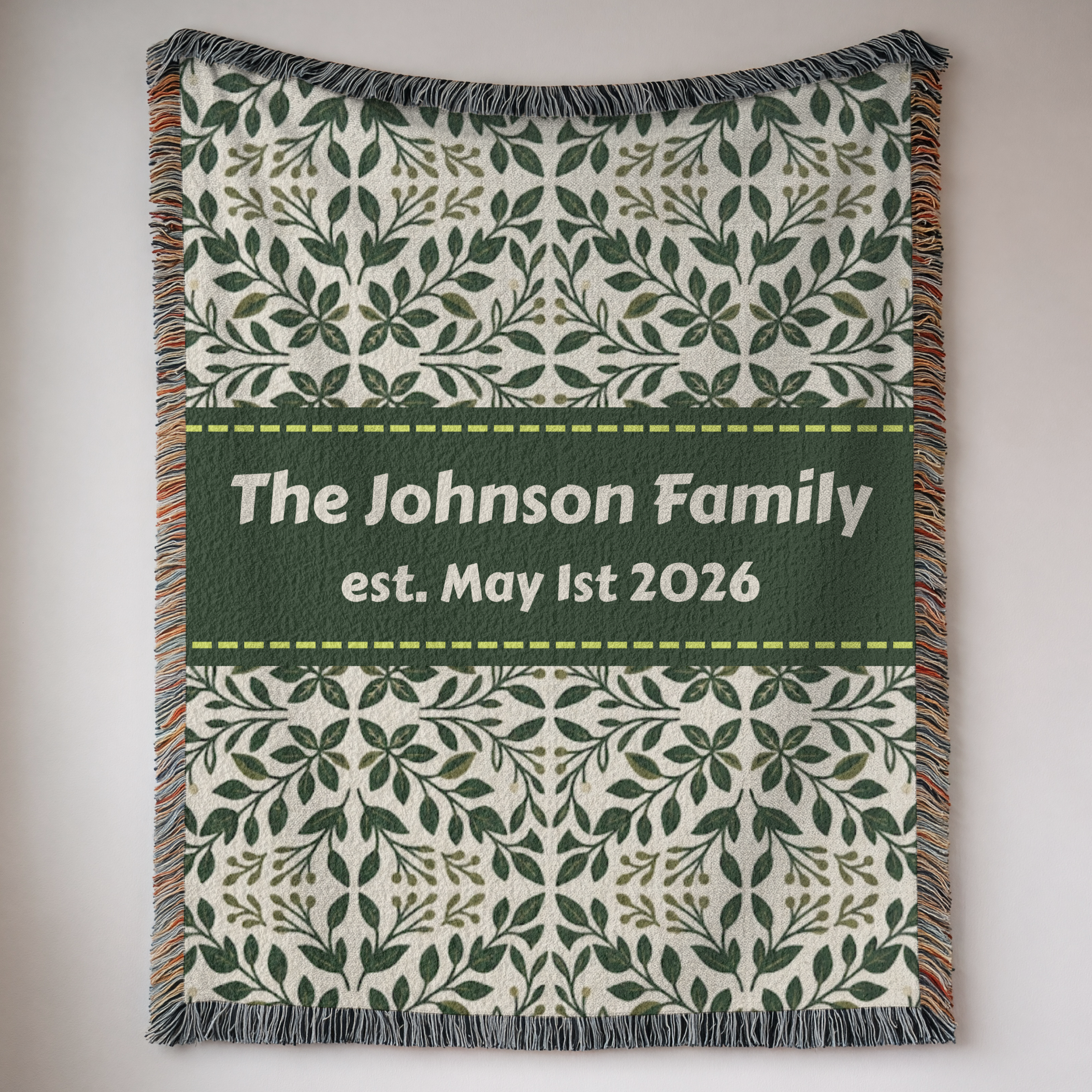 Personalized Botanical Garden Woven Blanket Throw