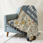 Personalized Floral Garden Woven Blanket Throw