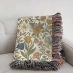Personalized Floral Garden Woven Blanket Throw